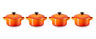 Le Creuset Serving pan / Mini Casserole Signature - Orange red - ø 10 cm / 250 ml - 4 pieces