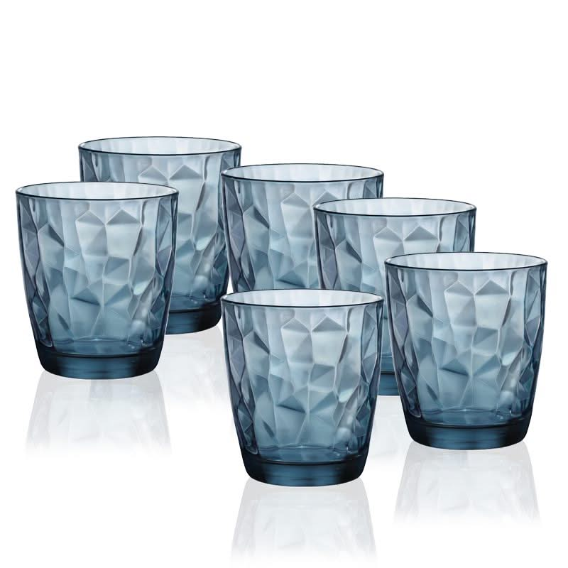 Bormioli Rocco Water glasses Diamond - Blue - 390 ml - 6 pieces