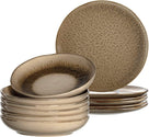 Leonardo Tableware set Matera (dinner plates + Deep plates) - Beige - 12-piece / 6 people