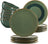 Leonardo Tableware set Matera (dinner plates + breakfast plates + Bowls) - Green - 18-piece / 6 people