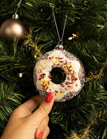 Nordic Light Christmas Ball Donut White/Brown 10 cm