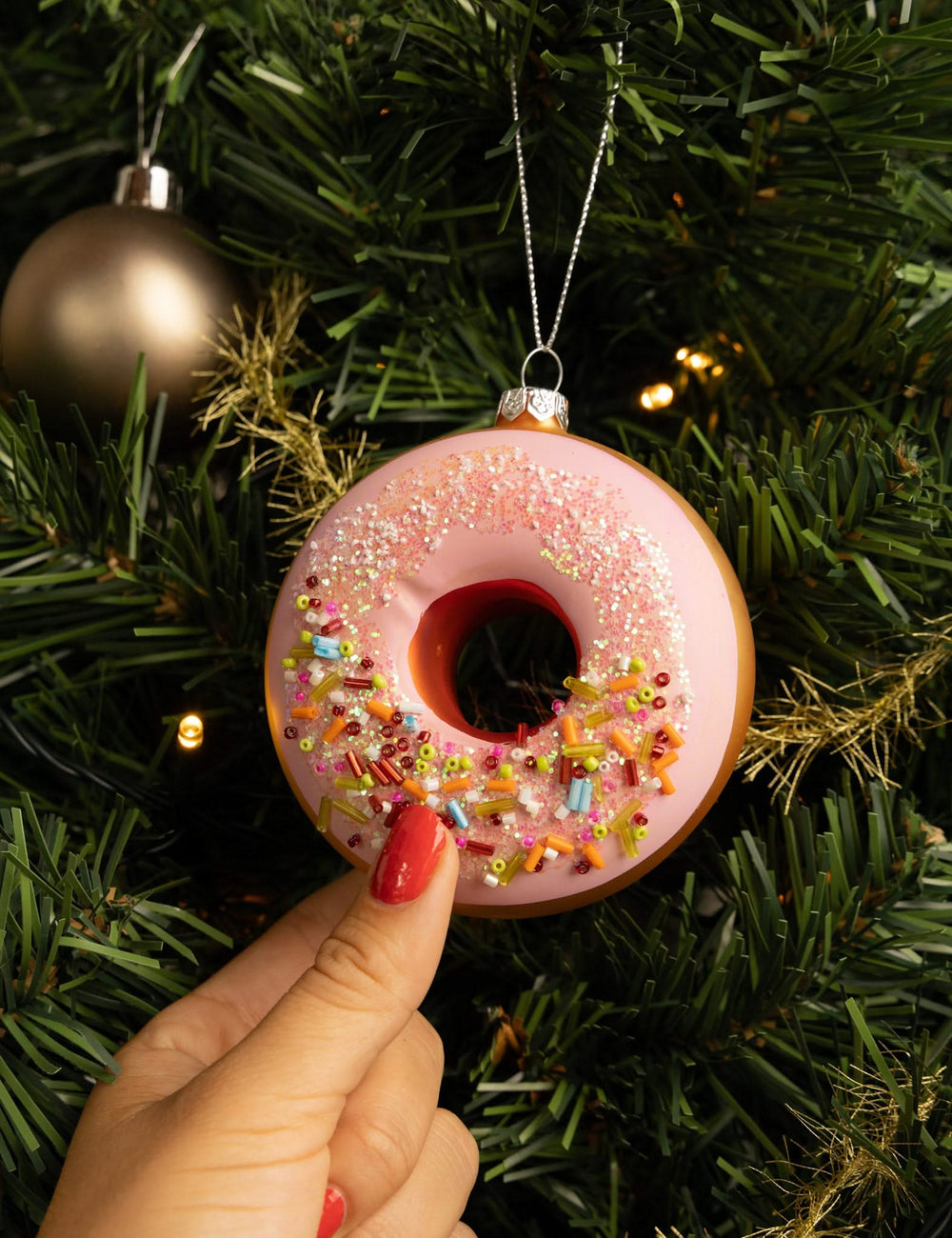 Nordic Light Christmas Ball Donut Pink 10 cm