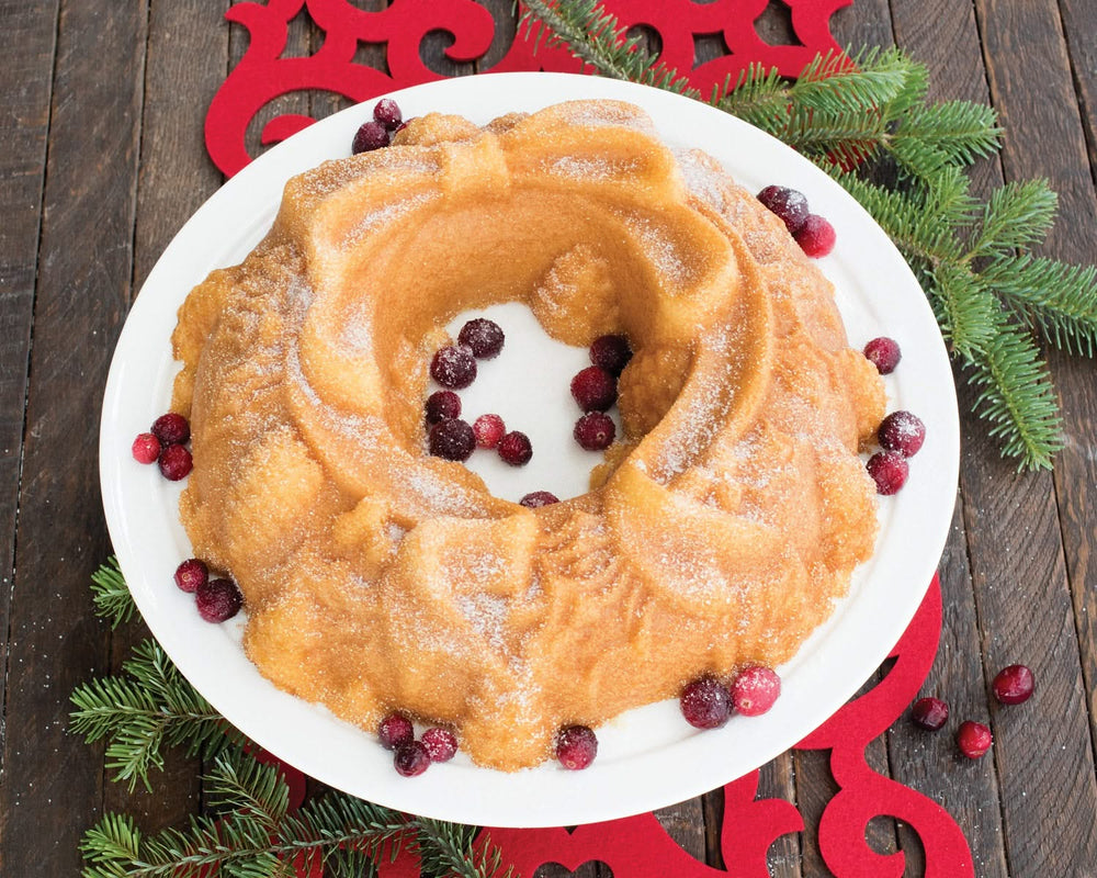 Nordic Ware Turban / bake form - Holiday Wreath Silver - cast aluminum - ø 29 cm / 2.1 liter