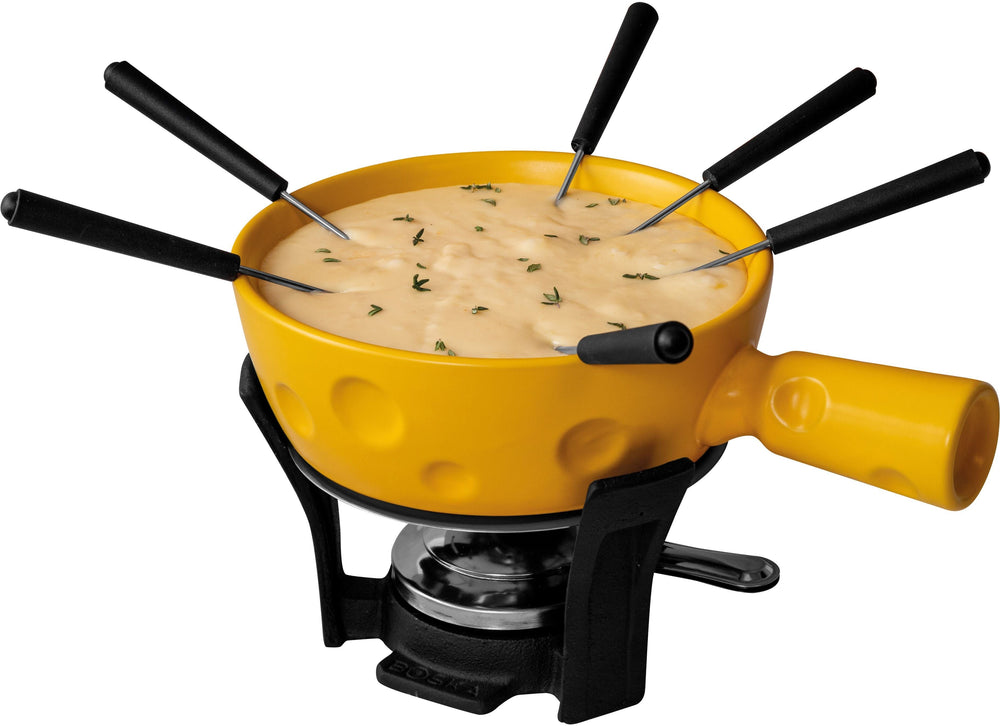 Boska Fondue set Cheesy - 6 people - yellow/black - 1.3 liters