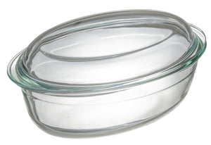 Sareva Oven Dish with lid - Heat-resistant glass - Oval - 28 x 19 cm / 4 liters