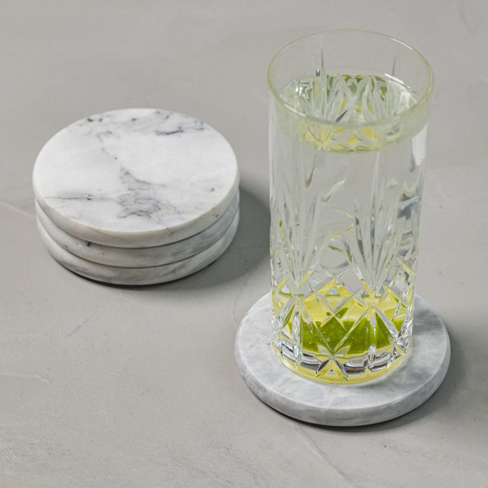 Jay Hill Coasters Marble - White - ø 10 cm - 4 Pieces