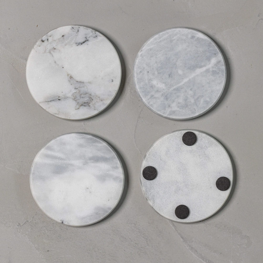 Jay Hill Coasters Marble - White - ø 10 cm - 4 Pieces