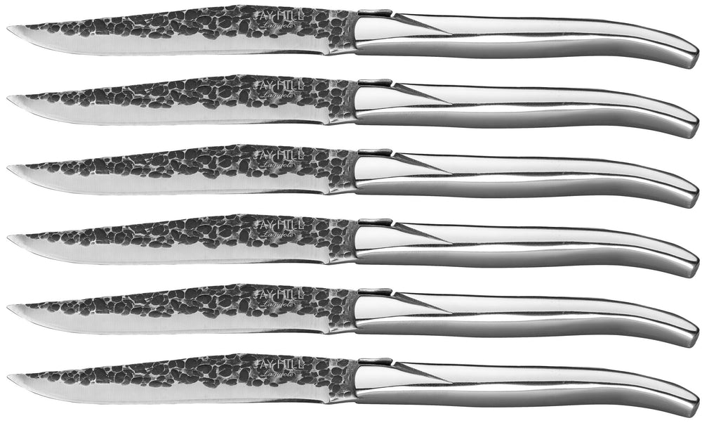 Jay Hill Steak knives Laguiole - Raw Black - stainless steel - 6 Pieces