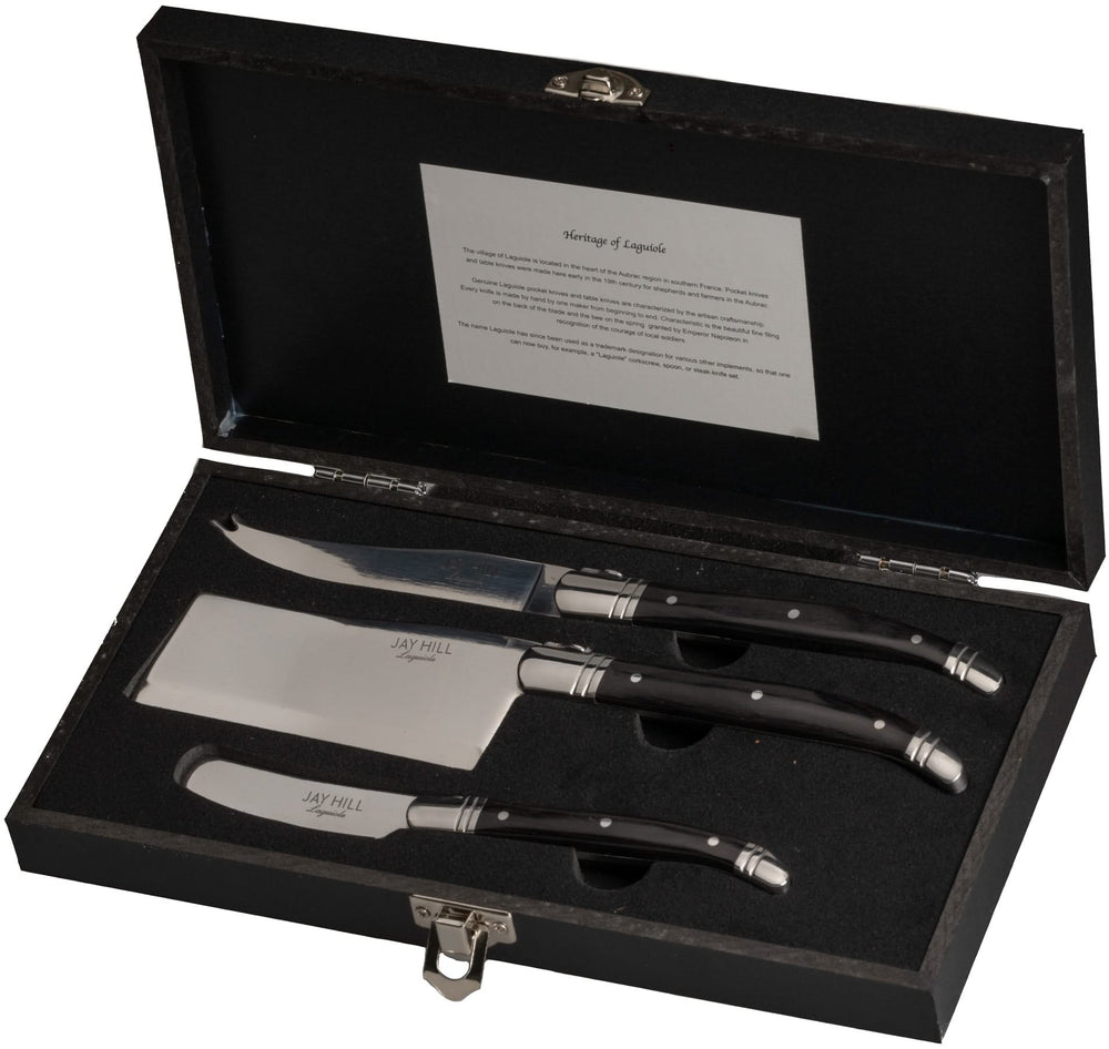 Jay Hill Cheese knife set Laguiole - Black - 3 Pieces