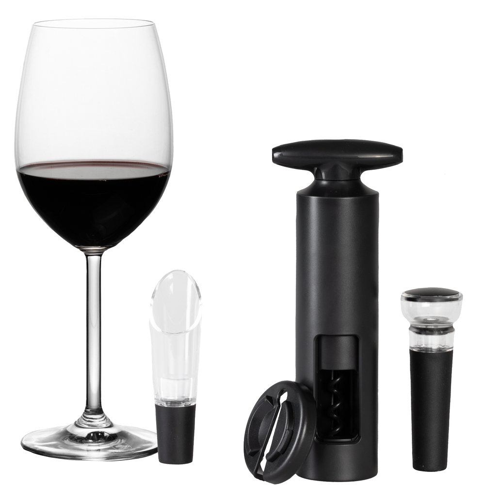 Sareva Wine Opener Set (with wine stopper. foil cutter & pouring spout)