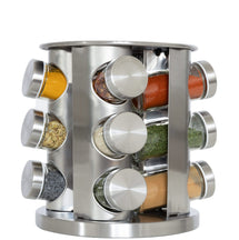 Blackwell Spice rack / Spice carousel - including 12 spice jars - stainless steel