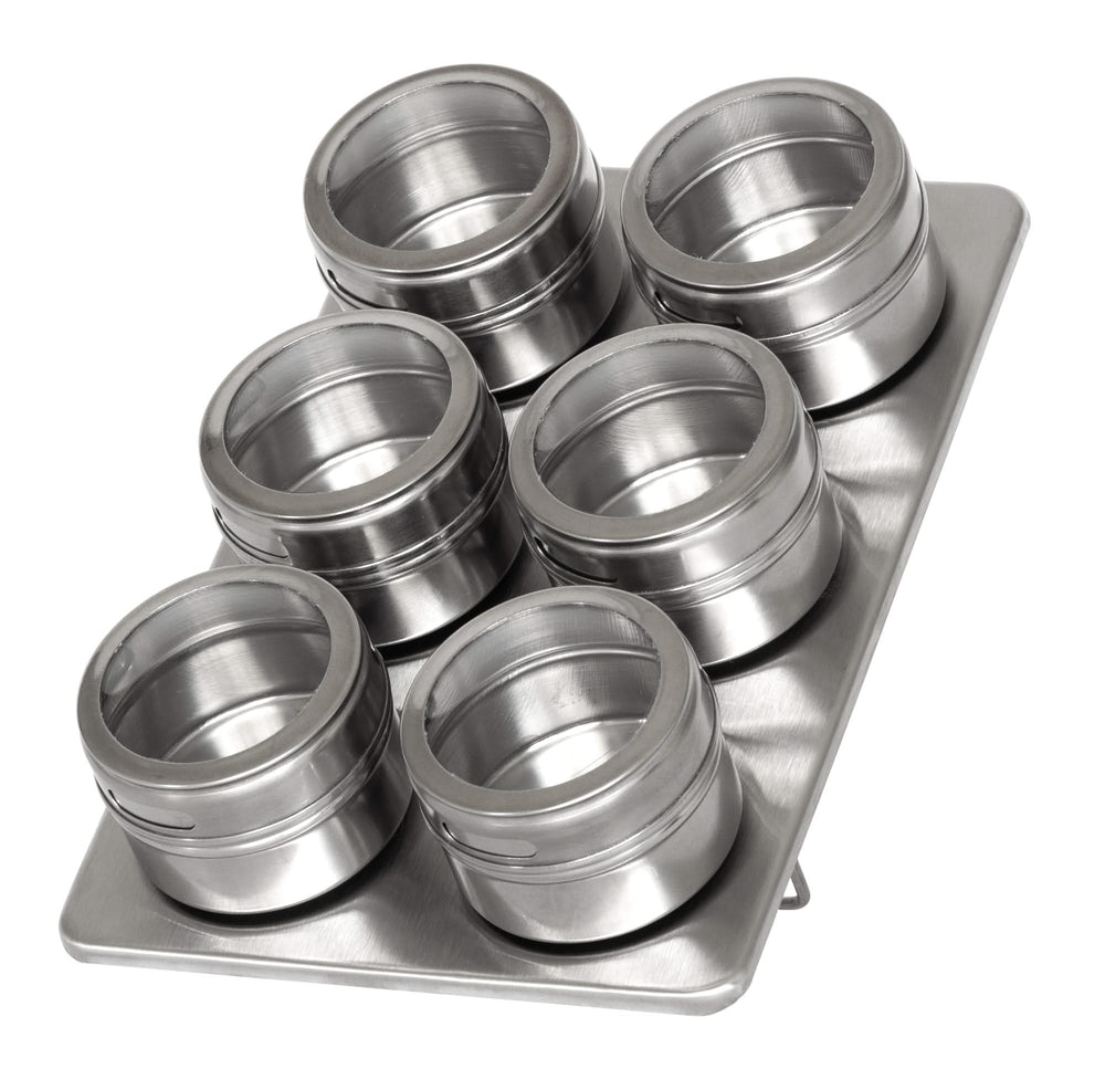 Blackwell Herb jars Magnetic - includes 6 jars - stainless steel