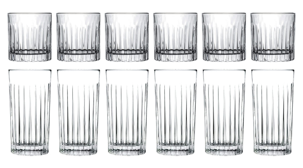 Cookinglife Glass set (cocktail glasses & long drink glasses) Moville - 12 piece set