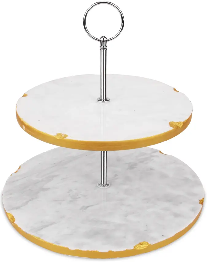 Jay Hill Etagere Marble Gold - ø 20 & 25 cm - 2 Layer