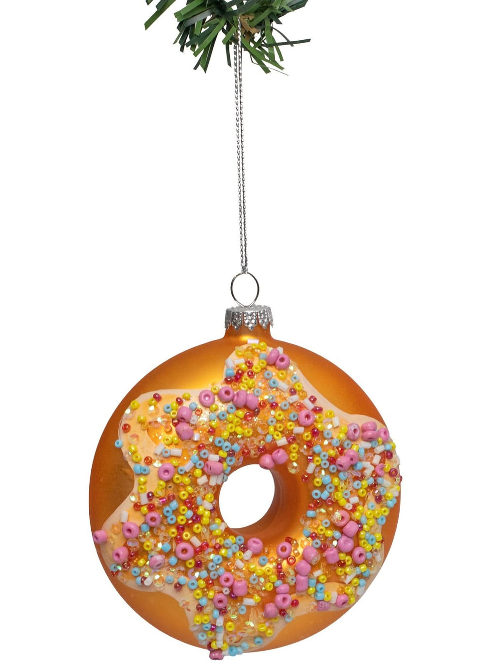 Nordic Light Christmas Ball Donut Pink Confetti 10 cm