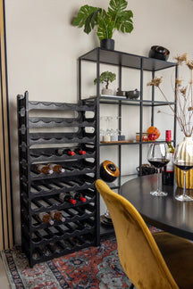 Wine Rack Stackable Black - Plastic - 60 bottles - 10 pieces