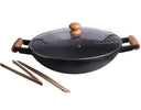 Cookinglife wok pan with lid and cooking utensils Ø 36 cm / 6.5 litres – standard non-stick coating