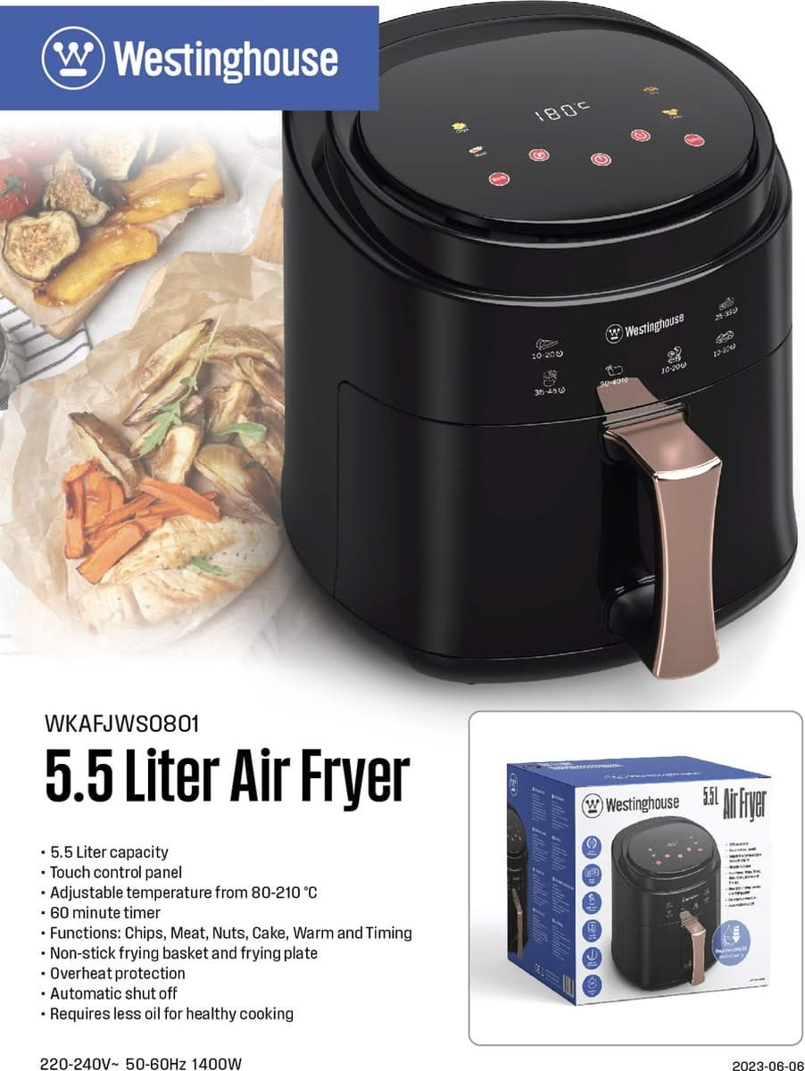 Westinghouse Airfryer / Hot air fryer - 1400 W - Black - 5.5 liters