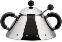 Alessi Sugar bowl - with spoon - 9097 B - Black - 200 ml - by Micheal Graves