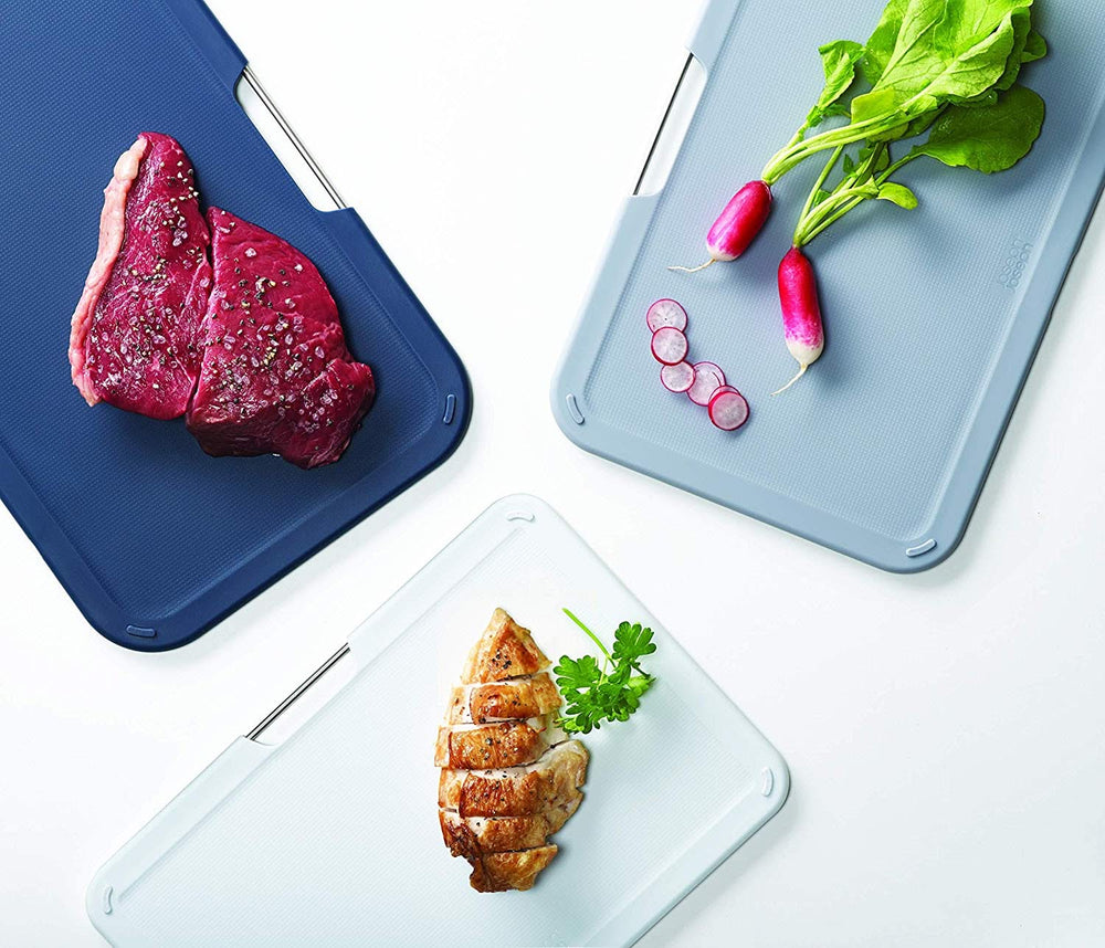 Joseph Joseph 3-piece cutting board set with holder - Nest Boards - Gray