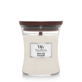 WoodWick Scented Candle Medium White Teak - 11 cm / ø 10 cm - Scented Candle in Glass - Wooden Wick