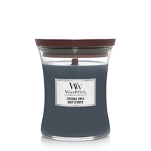 WoodWick Scented Candle Medium Evening Onyx - 11 cm / ø 10 cm - Scented Candle in Glass - Wooden Wick