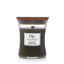 Woodwick Scented Candle Medium Frasier Fir - 11 cm / ø 10 cm - Scented Candle in Glass - Wooden Wick