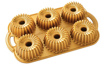 Nordic Ware Mini Turban / bake form Brilliance Bundtlette Pan Gold - cast aluminum - 6 pieces