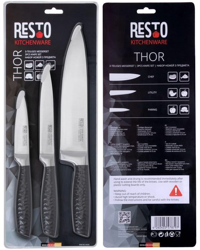 Resto Kitchenware Knife Set Thor stainless steel - 3-Piece