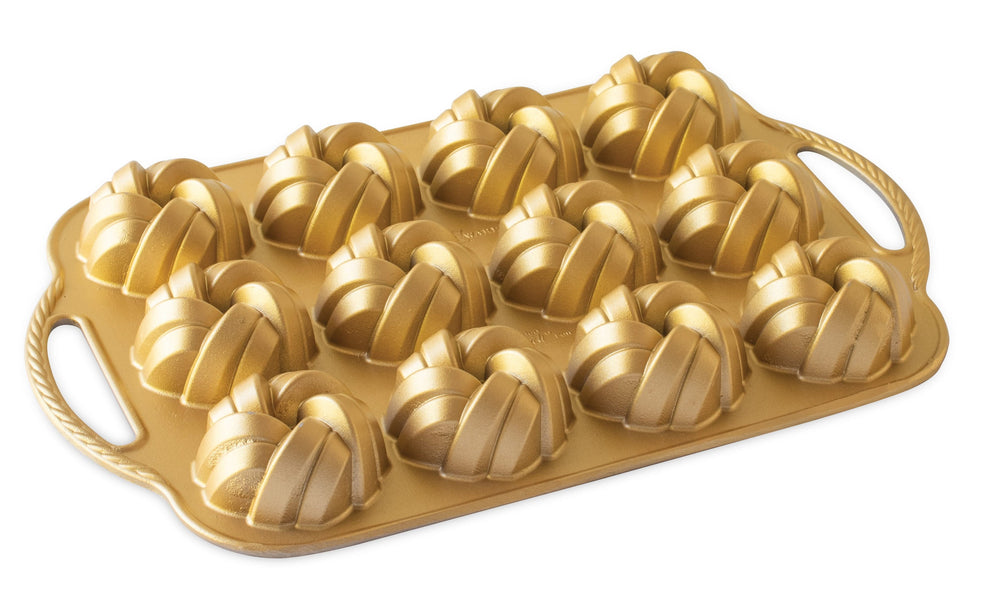 Nordic Ware bake form Braided Bundtette Gold - 12 pieces