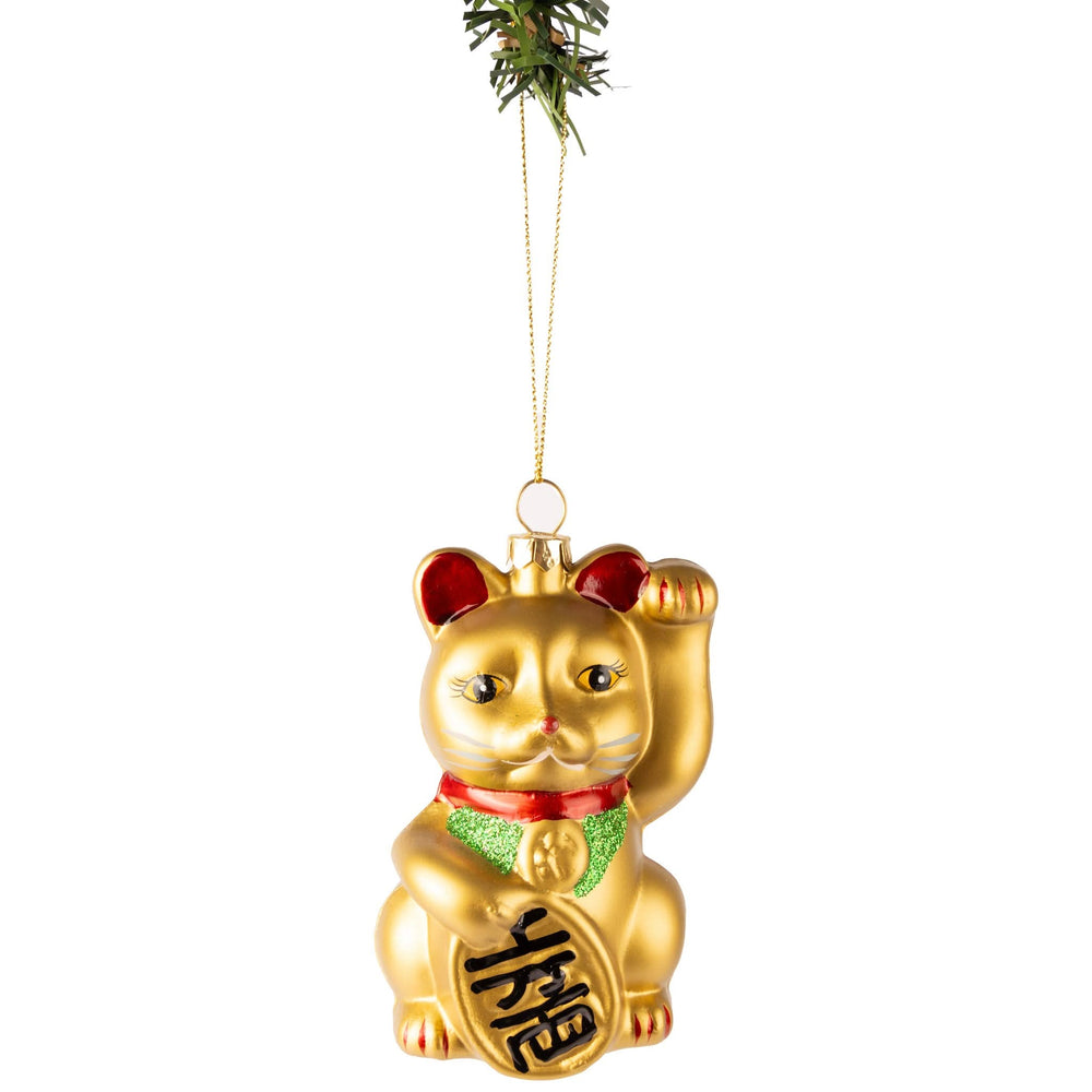 Nordic Light Christmas ball Maneki Neko 10 cm