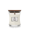 WoodWick Scented Candle Mini White Teak - 8 cm / ø 7 cm - Scented Candle in Glass - Wooden Wick