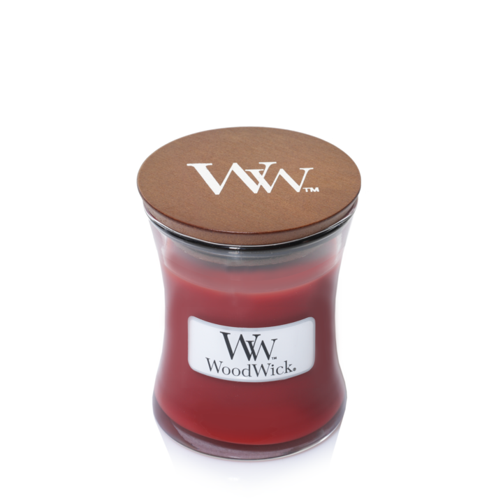 WoodWick Scented Candle Mini Cinnamon Chai - 8 cm / ø 7 cm - Scented Candle in Glass - Wooden Wick