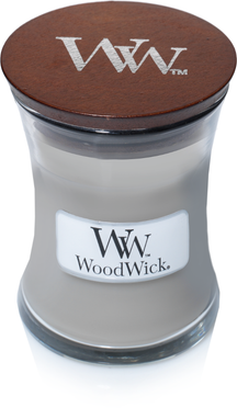 WoodWick Scented Candle Mini Fireside - 8 cm / ø 7 cm - Scented Candle in Glass - Wooden Wick