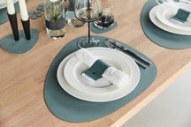 LIND DNA Coasters Hippo - Leather - Pastel Green - ø 10 cm - 4 pieces