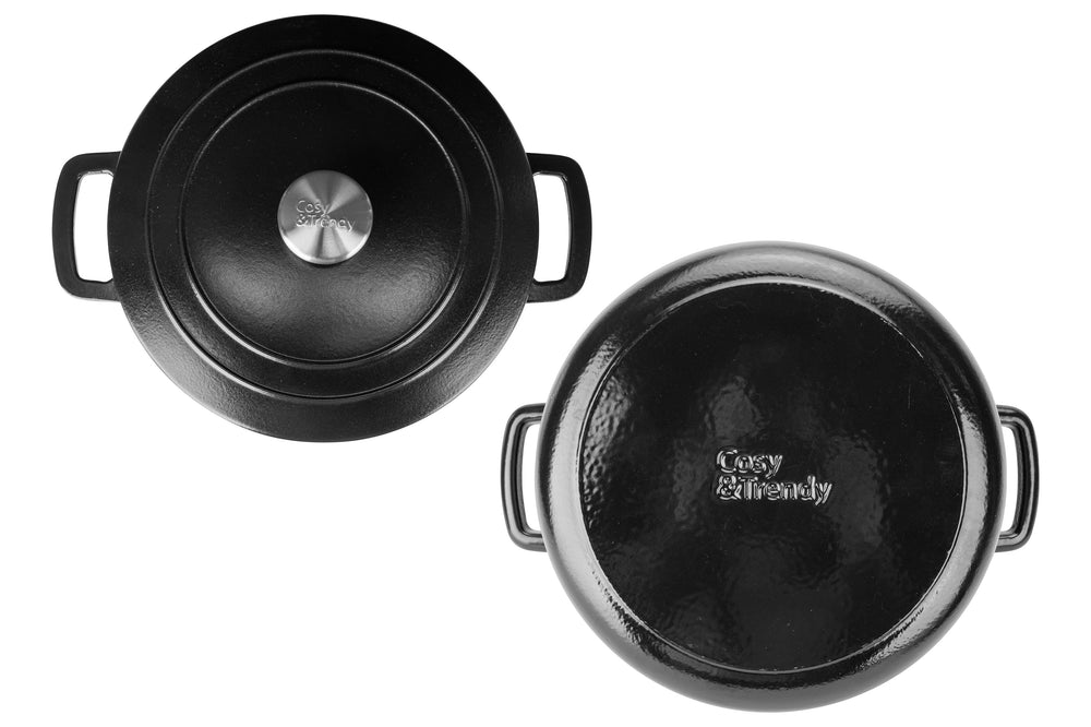 Cosy & Trendy Casserole Fontestic Cast Iron Black Ø 28 cm / 8 Liter - Enamelled