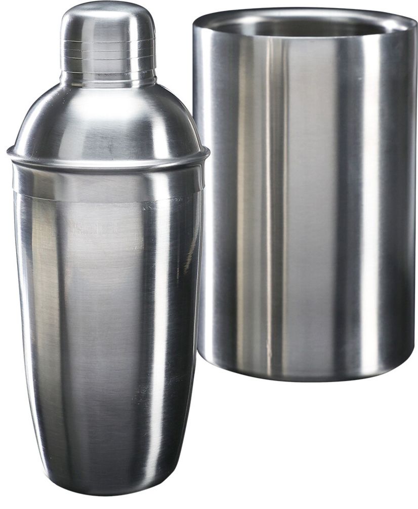 Cookinglife Bar Set Stainless Steel 2-Piece - Cocktail Shaker and Wine Cooler