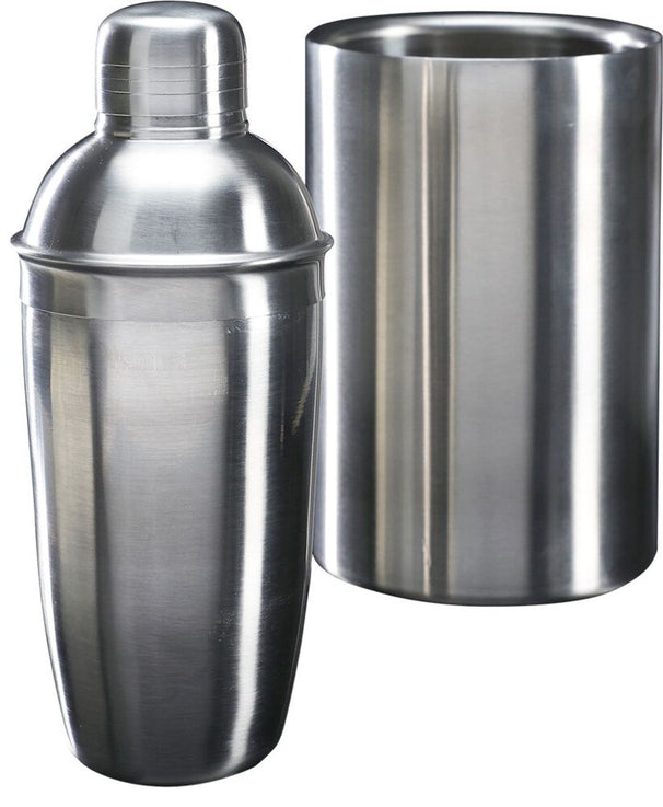 Cookinglife Bar Set Stainless Steel 2-Piece - Cocktail Shaker and Wine Cooler