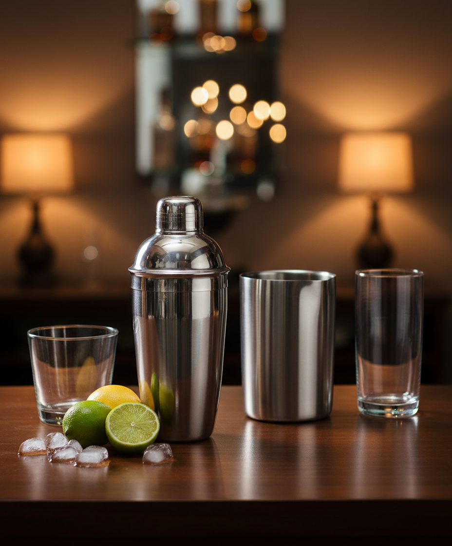 Cookinglife Bar Set Stainless Steel 2-Piece - Cocktail Shaker and Wine Cooler