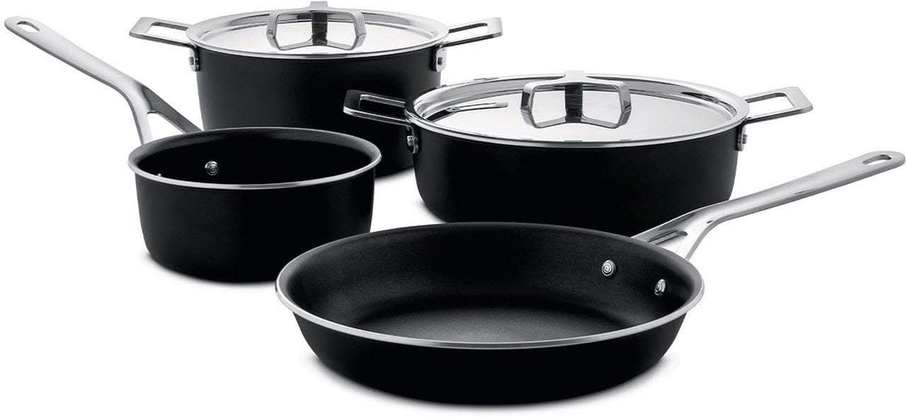 Alessi Cookware set Pots&Pans - AJM100S6 A - Black - 4 piece set - by Jasper Morrison