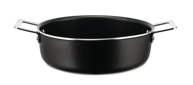 Alessi Casserole Pots&Pans - AJM102/24 B - Black - ø 24 cm / 3.4 liters - by Jasper Morrison