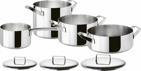 Sambonet Cookware set with Cutlery cassette + lids - Silver - 7-piece