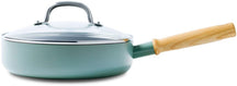 GreenPan sauté pan - Sauteuse - with lid - Mayflower - ø 24 cm / 2.6 liters -. Ceramic non-stick coating