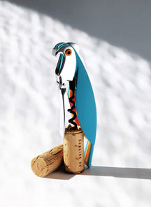 Alessi Corkscrew Parrot - AAM32 AZ - Blue - by Alessandro Mendini