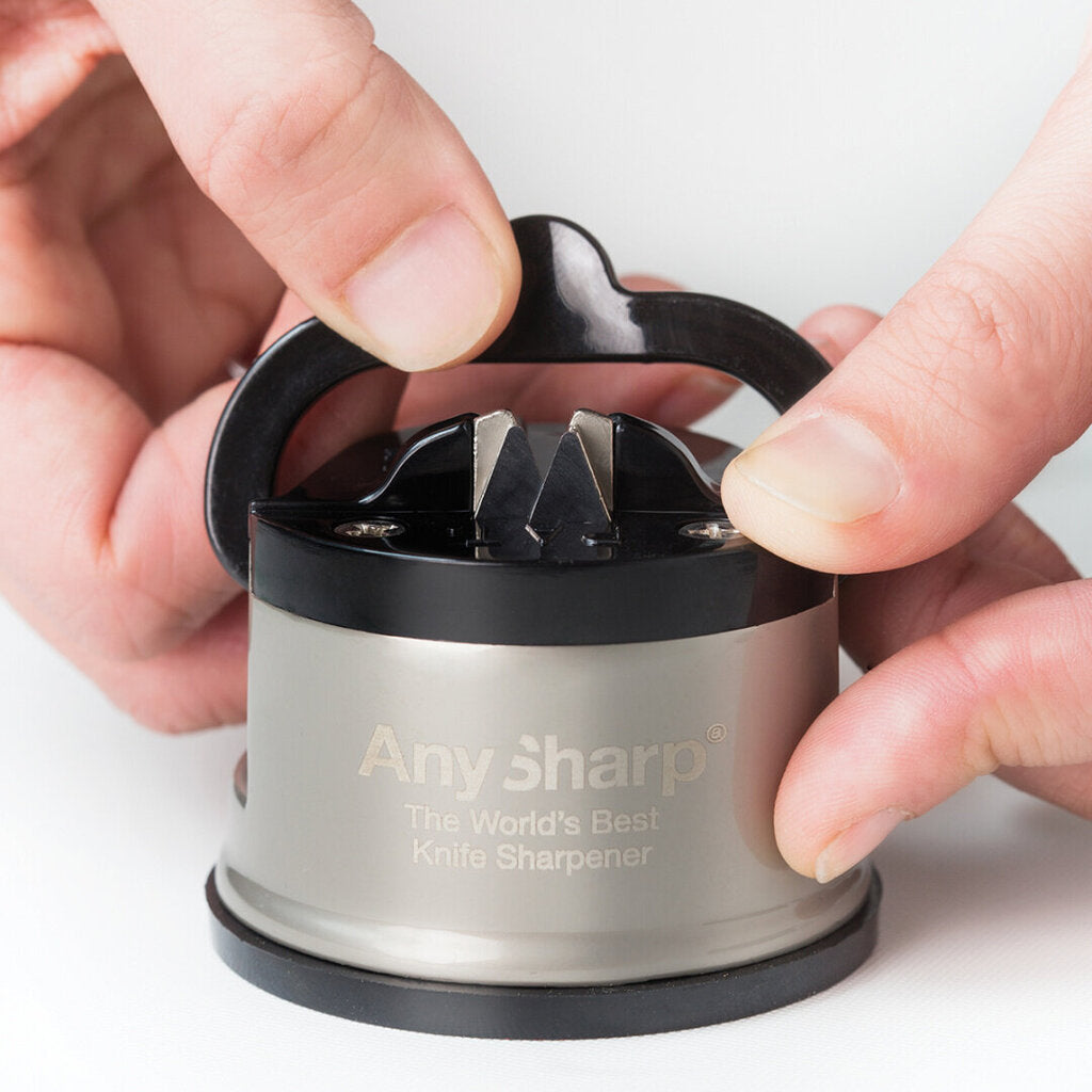 AnySharp Knife Sharpener Pro Metal Silver - Sharpener for Kitchen Kniv