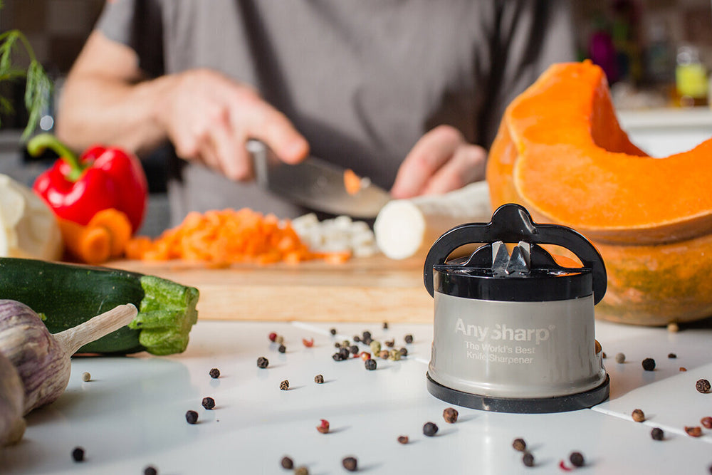AnySharp Knife Sharpener Pro Metal Silver - Sharpener for Kitchen Kniv