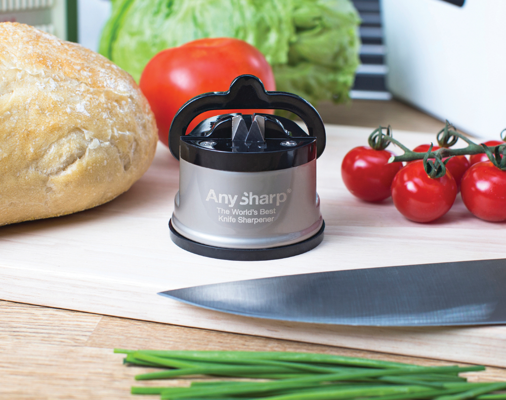 AnySharp Knife Sharpener Pro Metal Silver - Sharpener for Kitchen Kniv