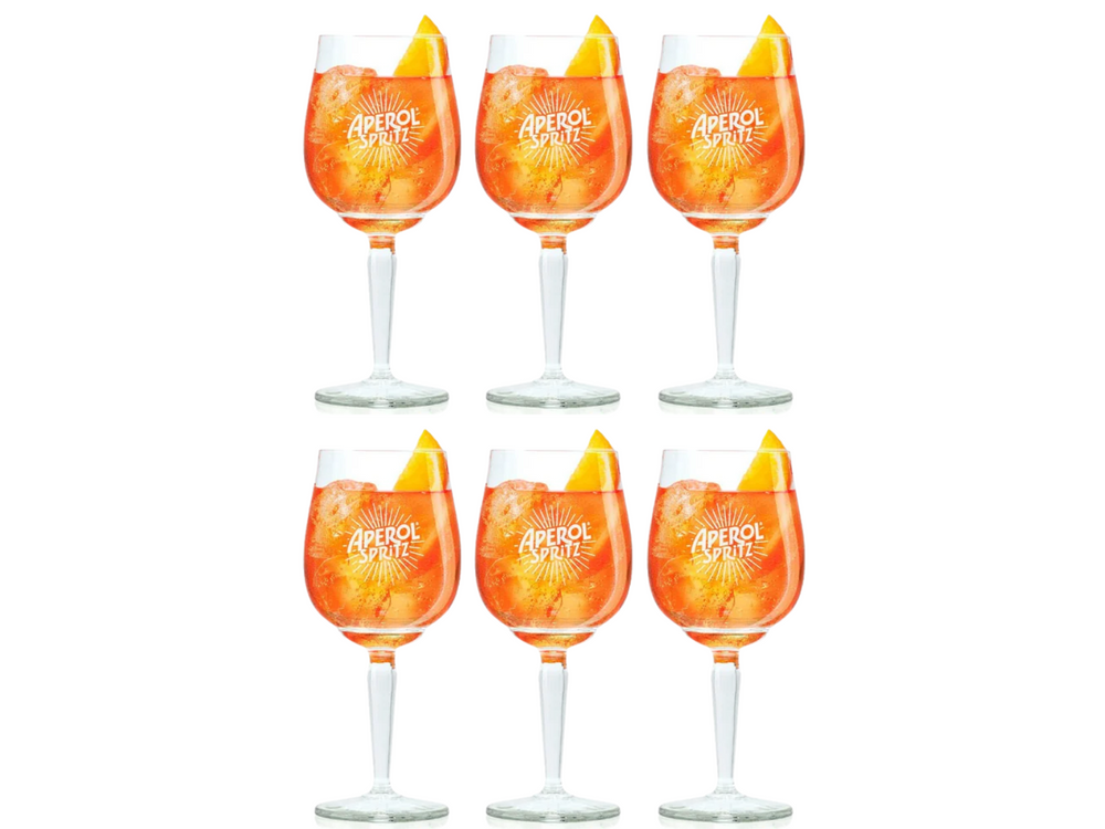 Aperol Spritz Glasses - 450 ml - Official Glass - 6 pieces