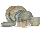 Cosy & Trendy Dinnerware Set Astera Ocean - 16-piece / 4 people - 4 dinner plates, 4 pasta bowls, 4 bowls, and 4 mugs
