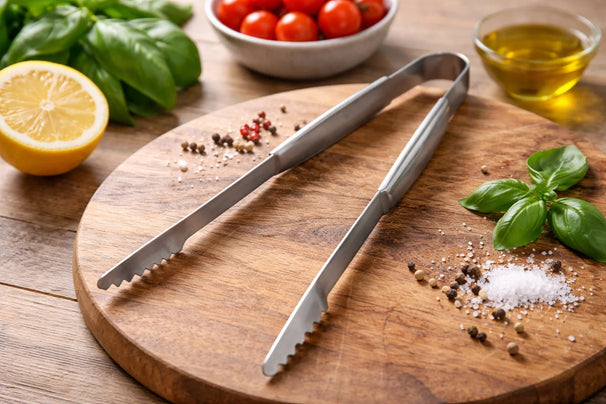 Cookinglife BBQ Tongs Fire & Flavour Stainless Steel 43 cm - Grill tongs for Meat and Vegetables